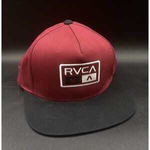 Skaters RVCA Hat Cap SnapBack Adjustable Maroon Embroidered Outdoor